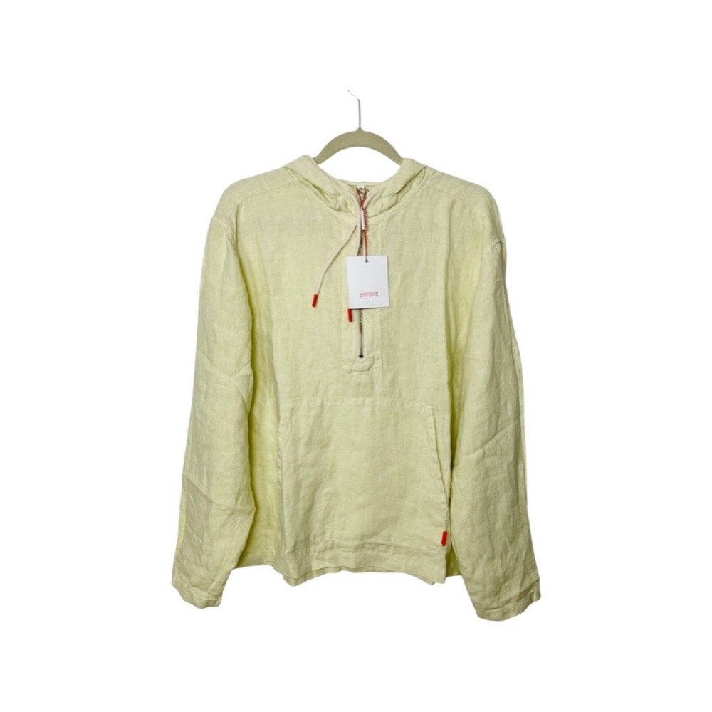 SWIMS 100% Linen Pullover Hooded Shirt Medium